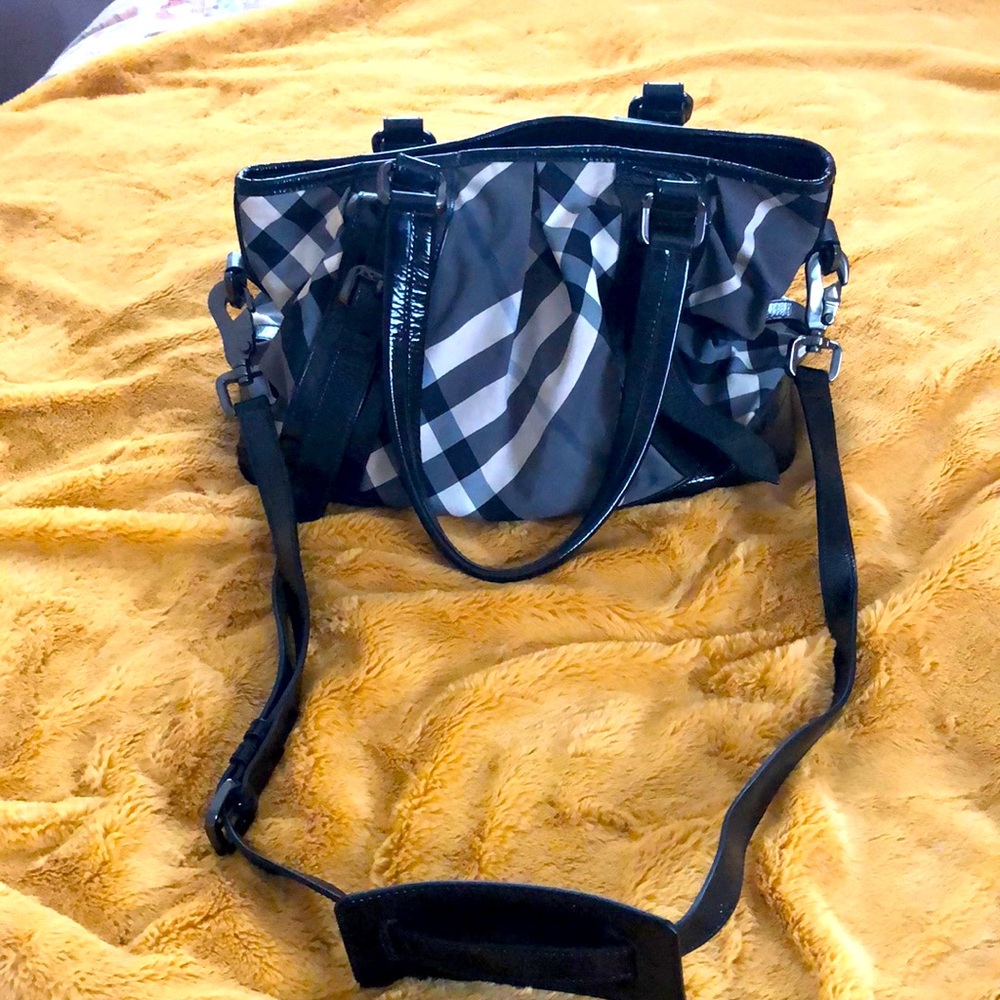 Burberry Lowry Nylon Patent Leather Bag